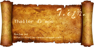 Thaller Ámos névjegykártya